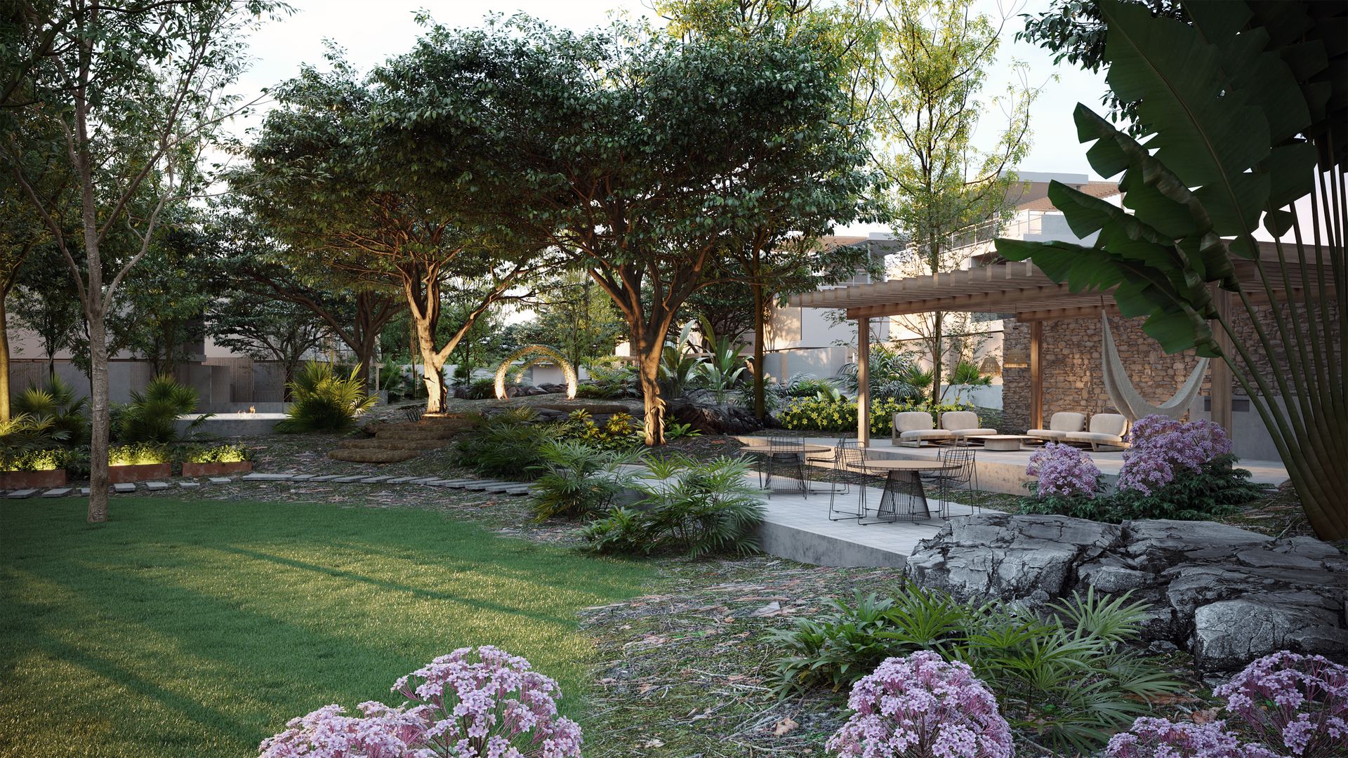 Garden and outdoor living area