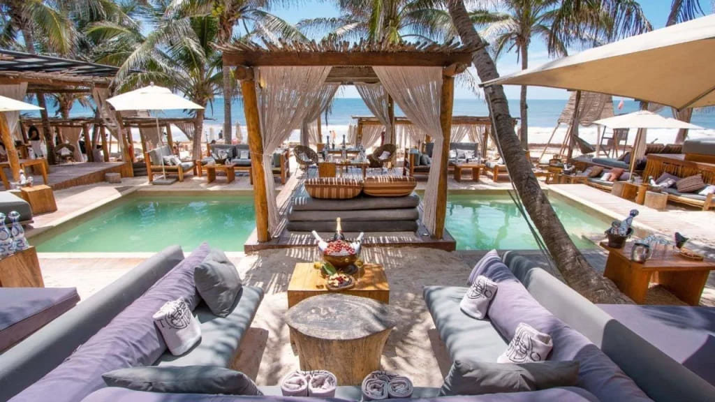 Tulum beach clubs — sunset cocktails and Caribbean views