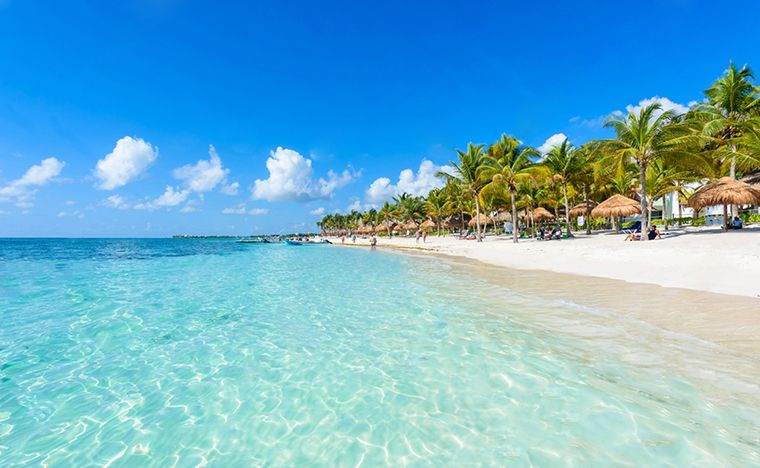 Tulum beach — powder-white sand and turquoise Caribbean water